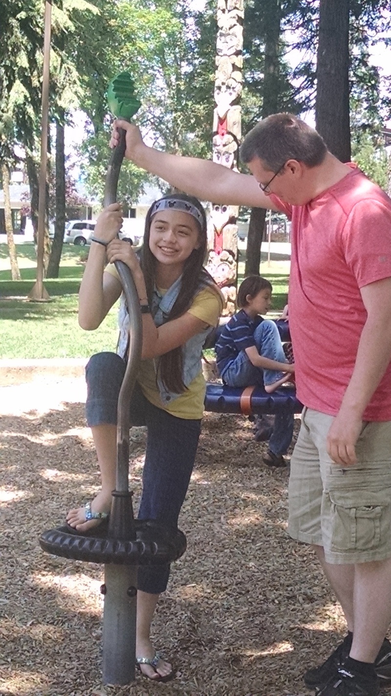 Latia and Ben playing.