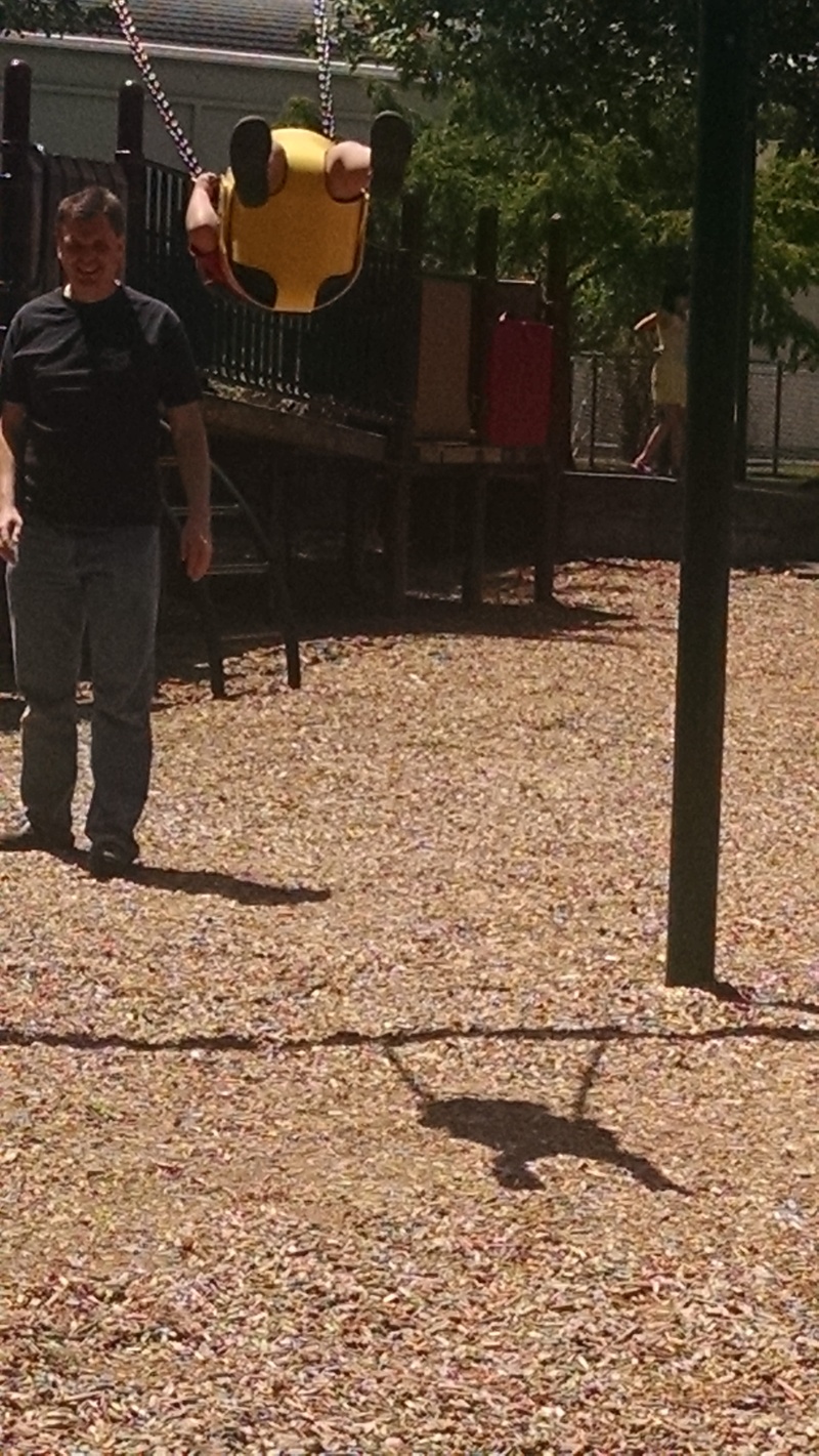 Joseph pushing Kekoa.