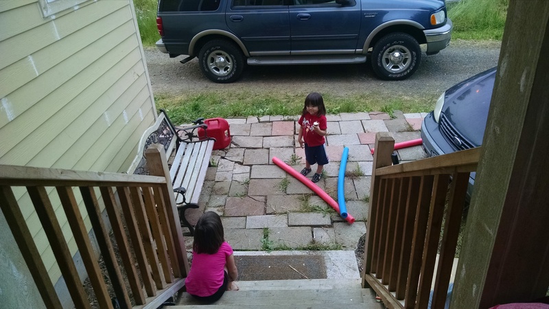 Emily and Kekoa enjoying ice cream drumsticks.