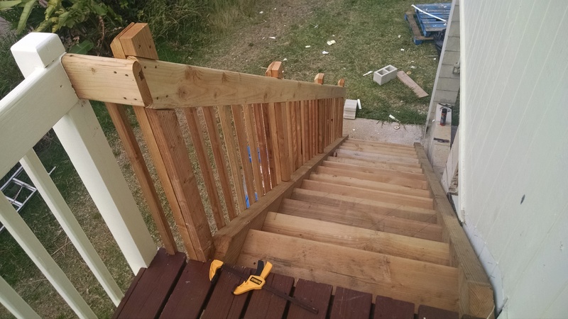 New back stairs in Laie from the top.