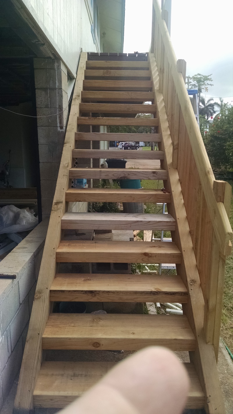 New back stairs in Laie from the bottom.