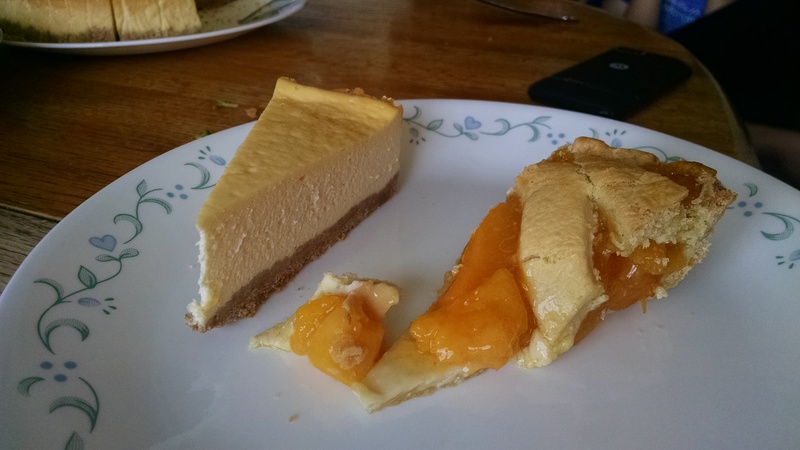 Akiko made Isaac a Lilikoi cheesecake and also got him a Peach Pie.