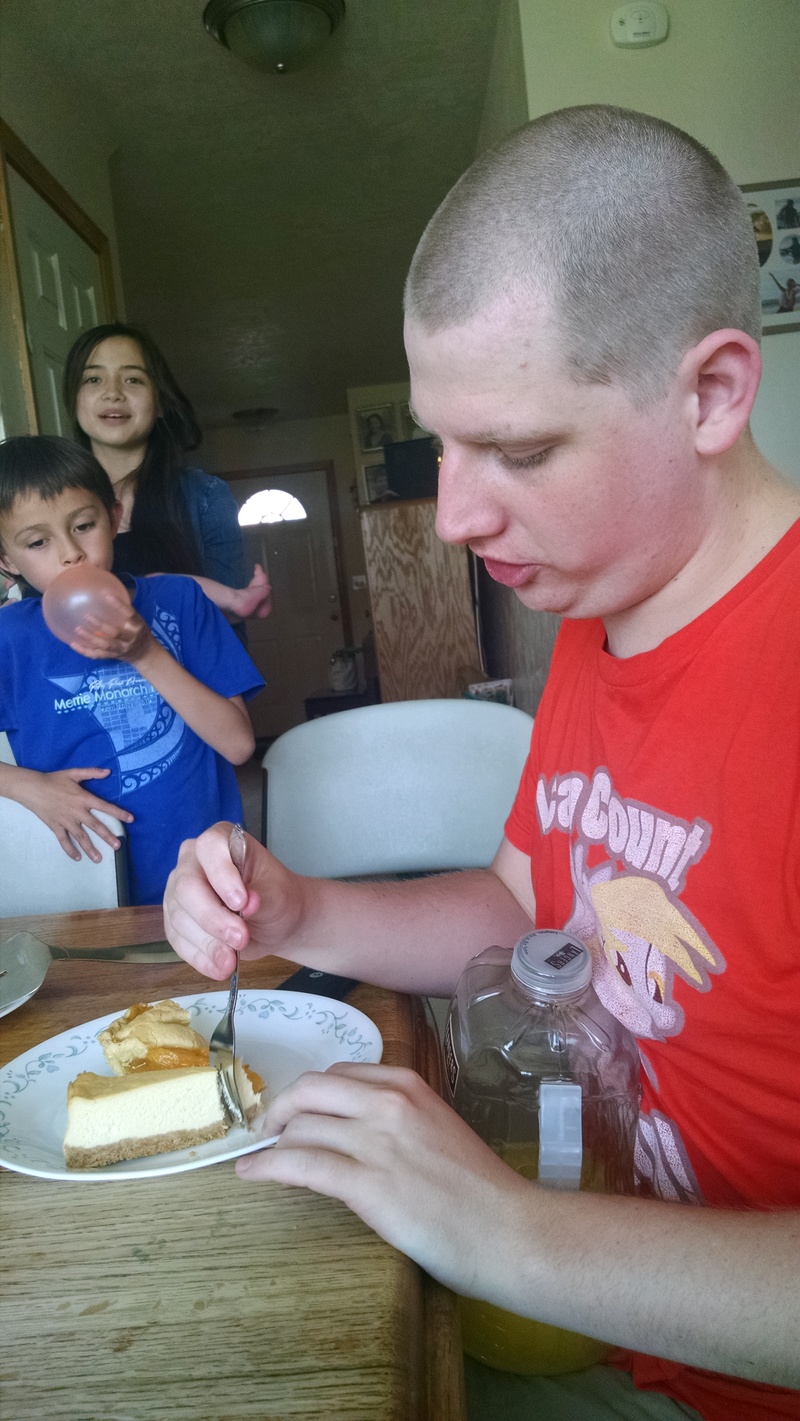 Isaac and his birthday pie.