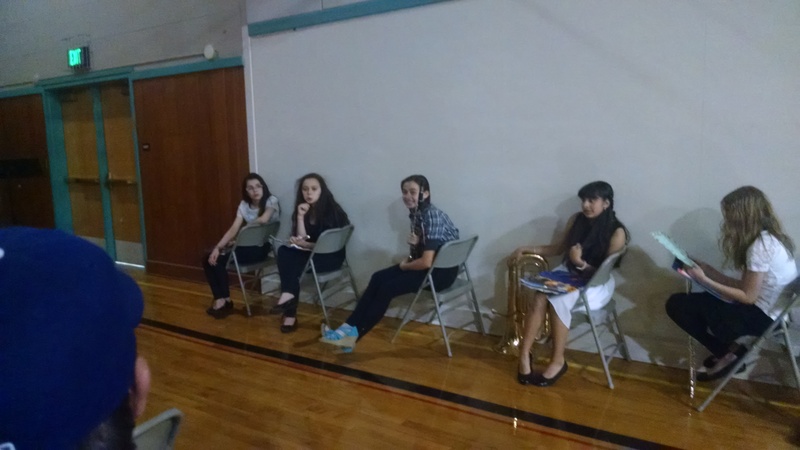 Shannon and Tia waiting for their band to go on stage.