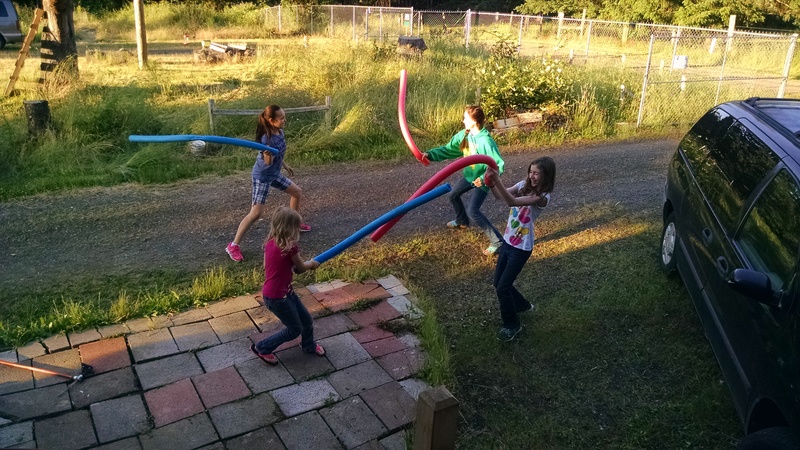 We had a Luau at Rosewold. I wanted one last year, but finally got to have it this year. Afterwards, the children enjoyed the noodles.