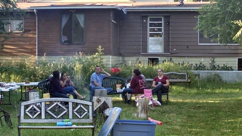 We just hung around and talked after Joseph and Akiko used the brush cutter.