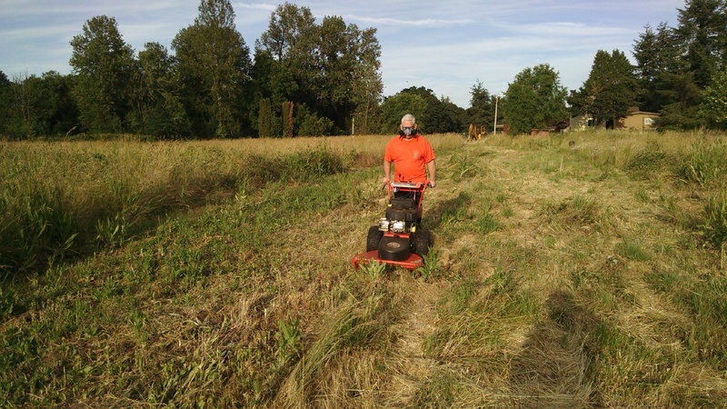 Don trying out Dr. Field's Brush Cutter.