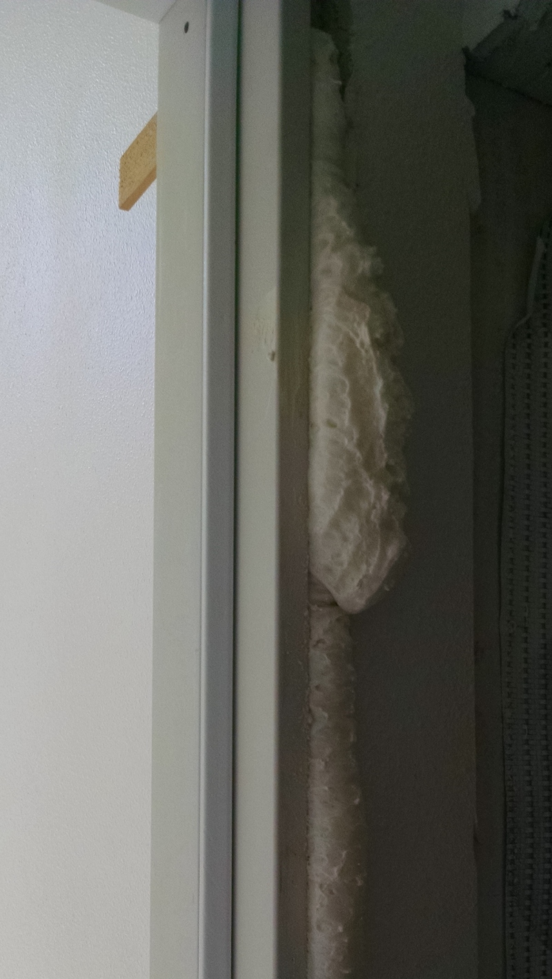 Don and Lois installed the foam in the doorways. It said to fill it one/third of the way full. :-) Wonder why?