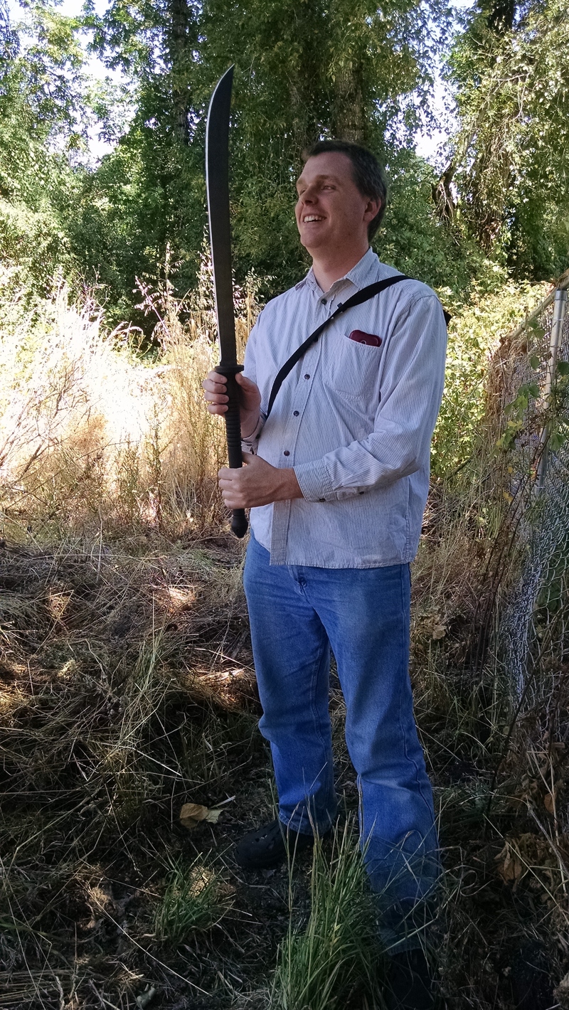 Now Joseph also owns a Japanese machete.