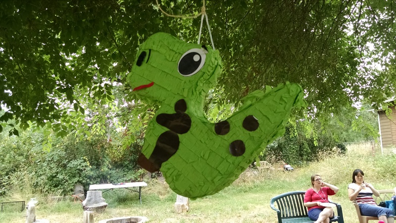 We didn't feel too bad hitting it since dinosaurs are already extinct.