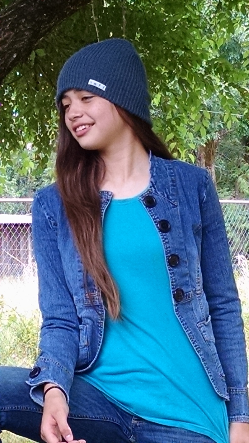 Tia and her 4th of July outfit.