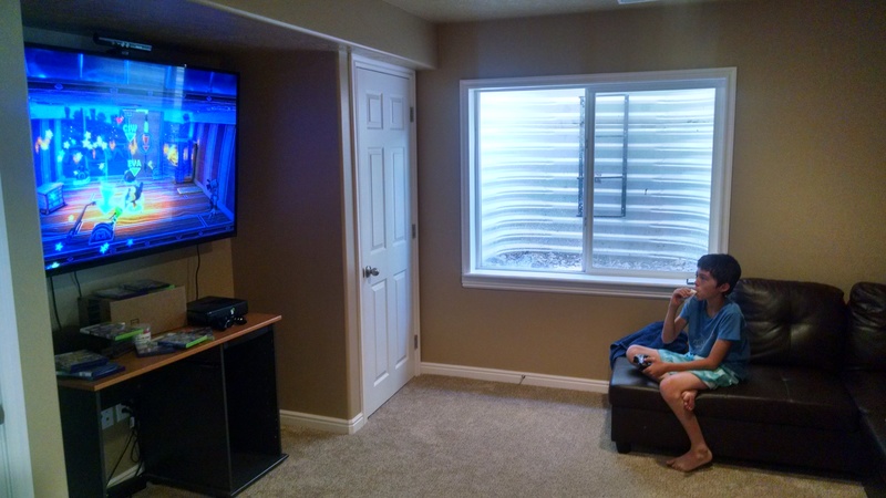 Playing games at Daniel and Ann's house.