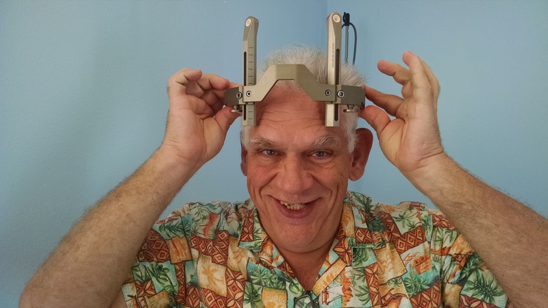 Being fitted for a titanium crown.