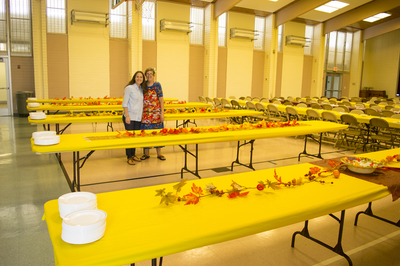 Cindy's food tables ready for action.