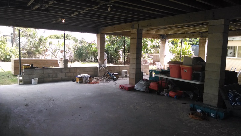 This is a view of the empty half (north half) of the lanai.