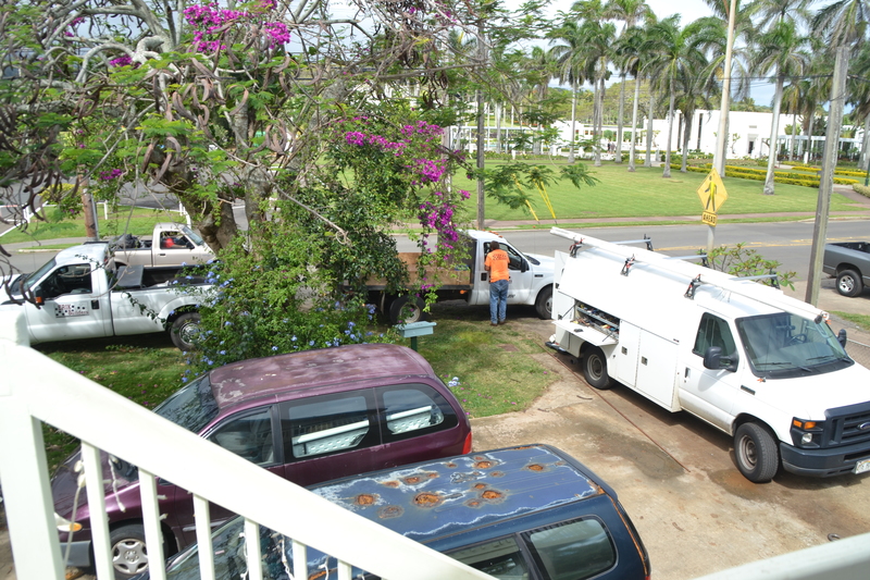 Can't quite get as many big rigs in the front as the back, but it still looks pretty impressive. :-)