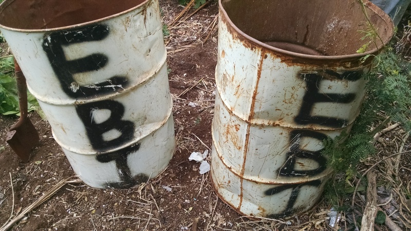 Barrels for the dirt that they will put into them.