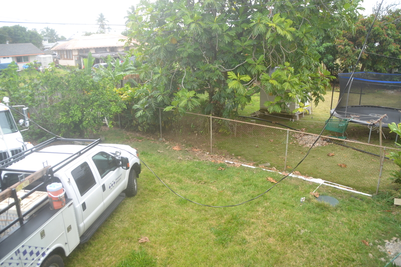 Electric power lines to our house.