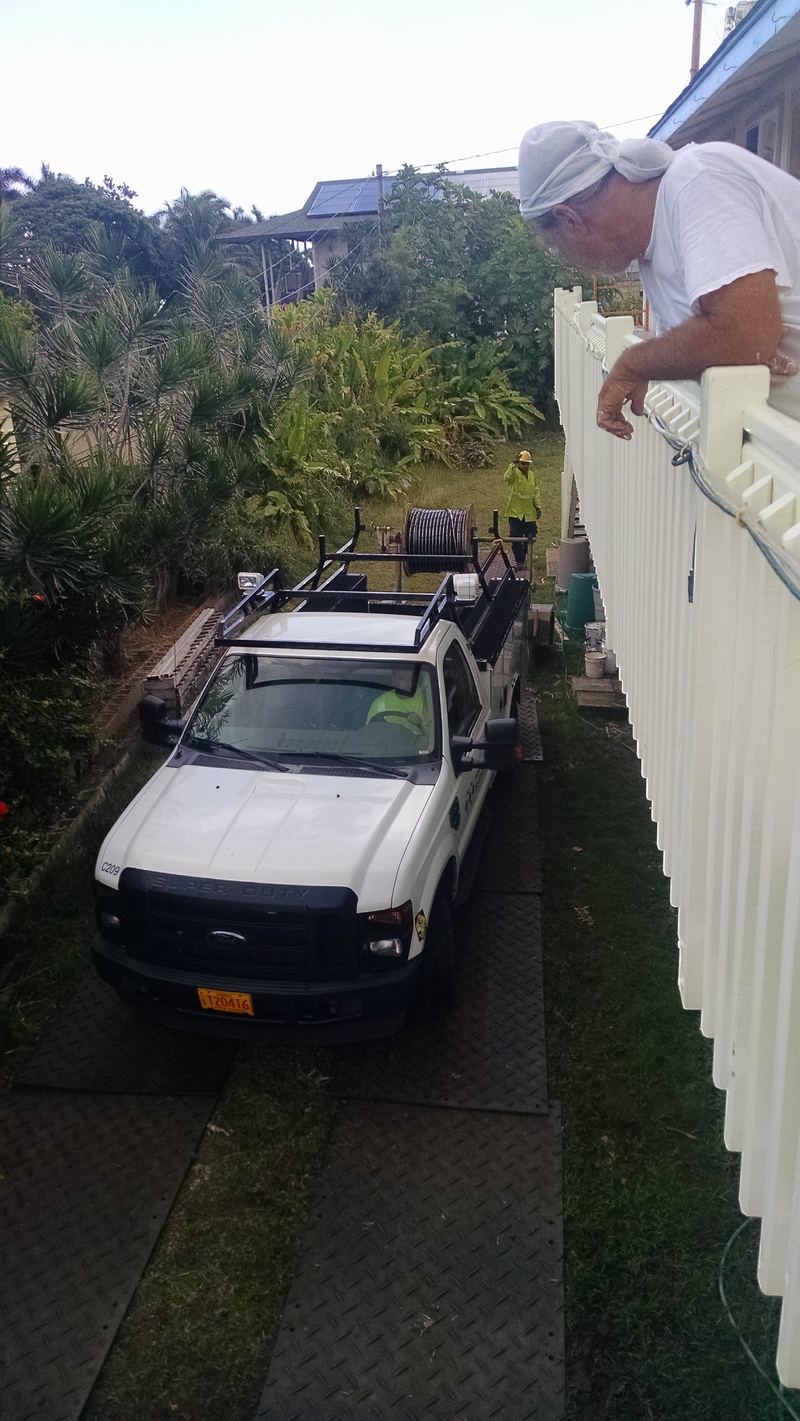 We thought this driver was going to hit the house, but after about five tries he made it to the back yard.