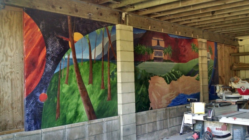 They put the Lanai walls and artwork back up from when they had to replace the pillars.