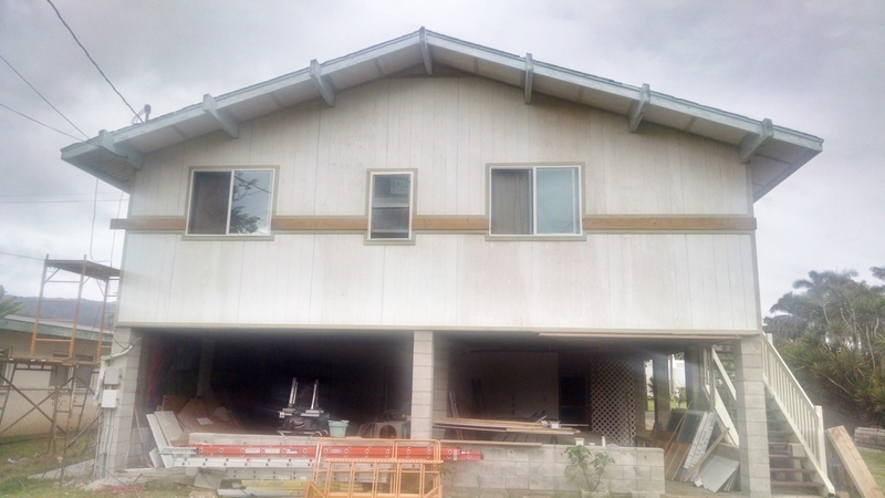 Back of the house before being painted.