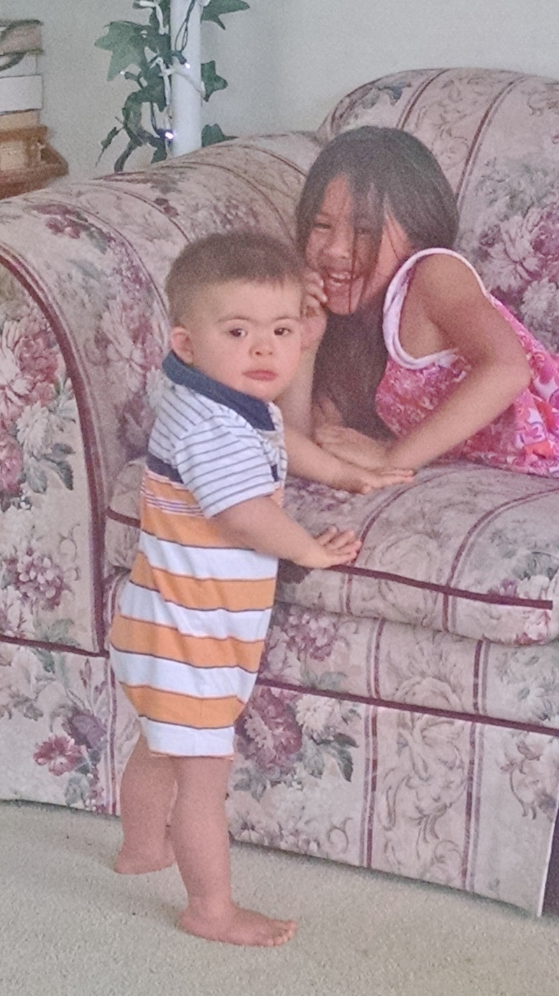 Calvin and Eva at Grandpa and Grandma's.