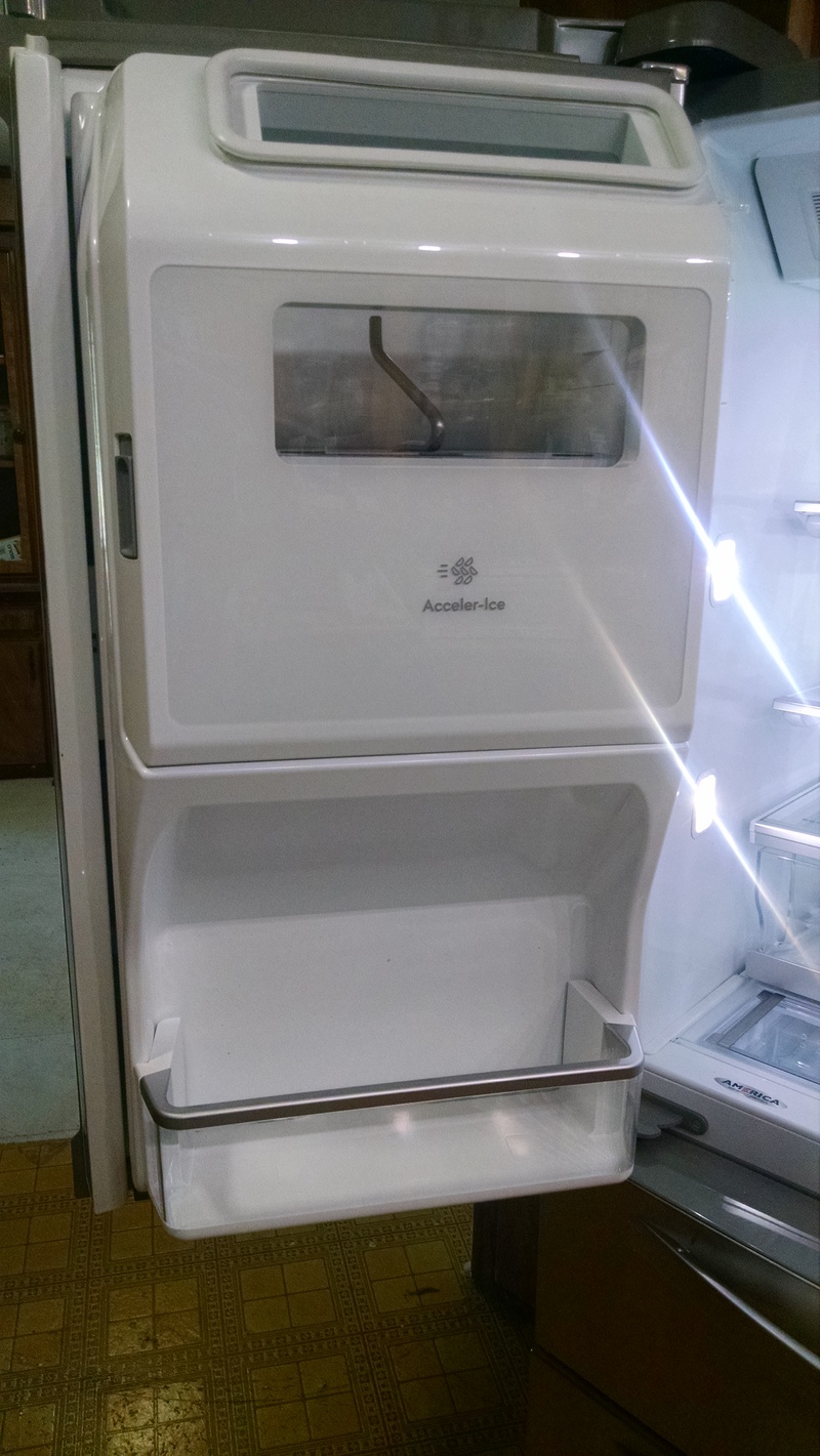 Ice door. It doesn't store as much ice as our other fridges, but easier to get in and out.