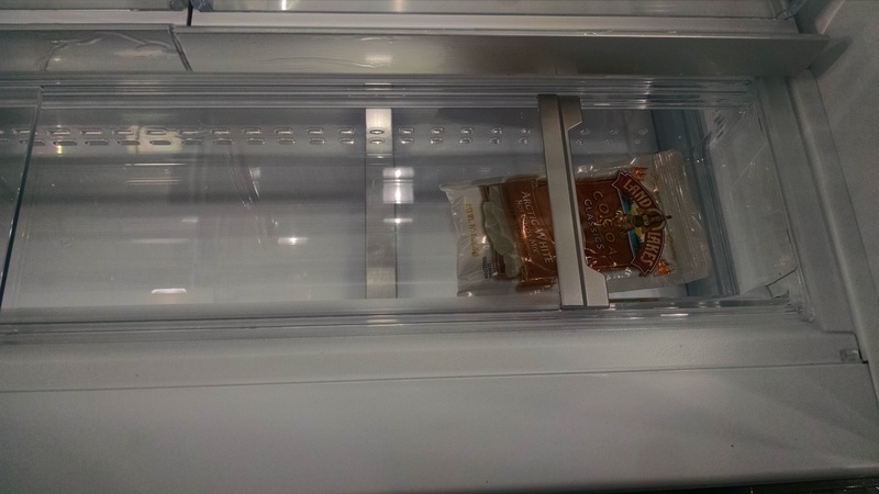 I laughed when I discovered this cool drawer for butter or whatever. Isaac didn't see it either until I showed it to hom.