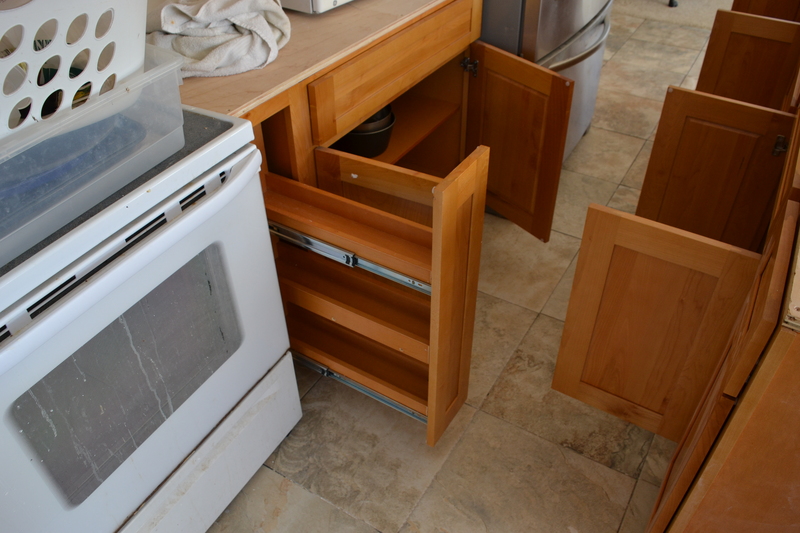Old stove, spice rack