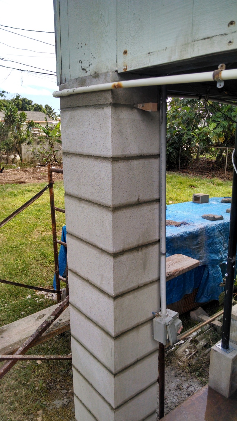 NE pillar mostly finished.