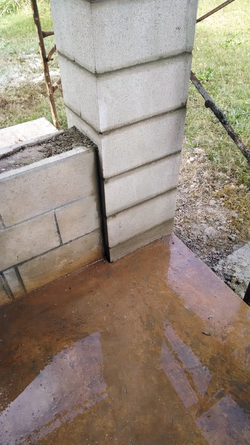 NE pillar mostly finished.