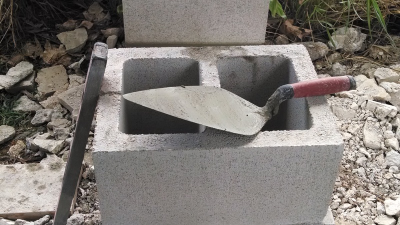 Tools of the trade. Trowel. Block.