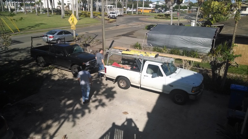 The workers arrive. Carl Minks & Matt Long