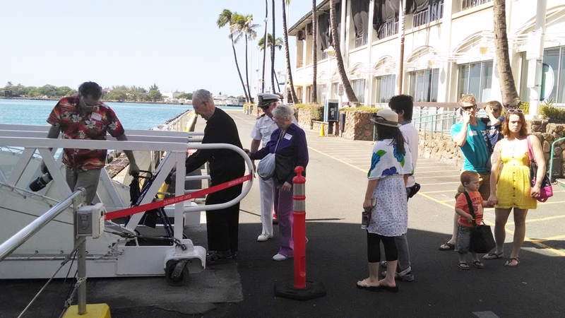 Larry with his walker. Jim in front. Jean behind.