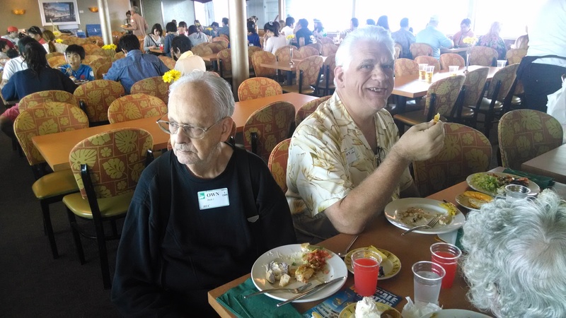 Larry and Don enjoying the buffet lunch. Pretty yummy.