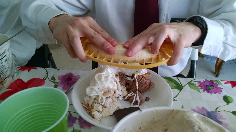 Elder Enman trying out the banana cutter. Check out the reviews of the banana cutter on amazon.com