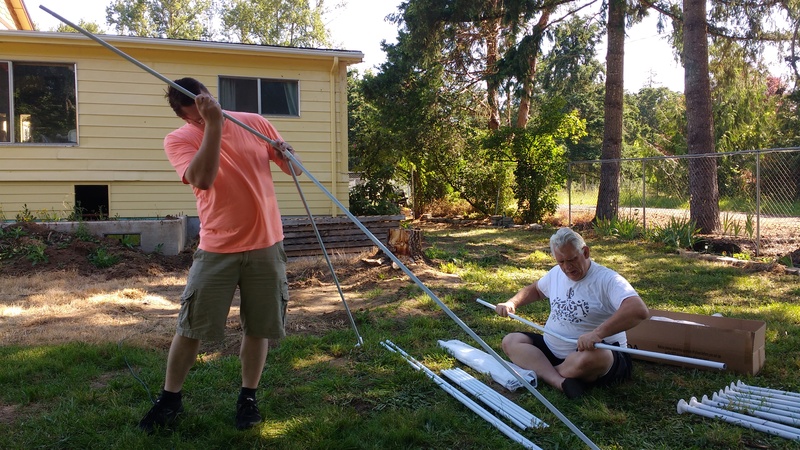 Ben builds the top of the frame