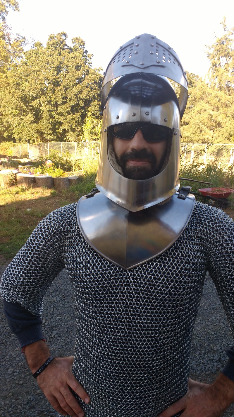 Shaun in Joseph's armor.