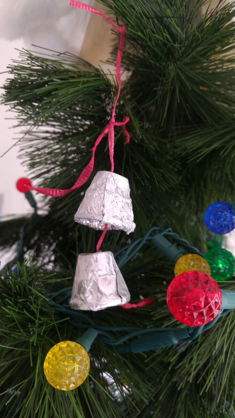 These silver bells are the first ornaments that we made for our tree, back when we were first married.