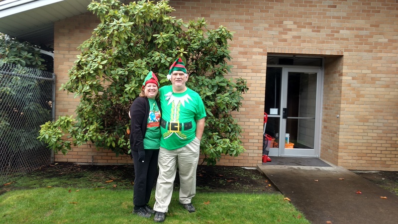 Lois and Don, dressed up for the ward Christmas party.