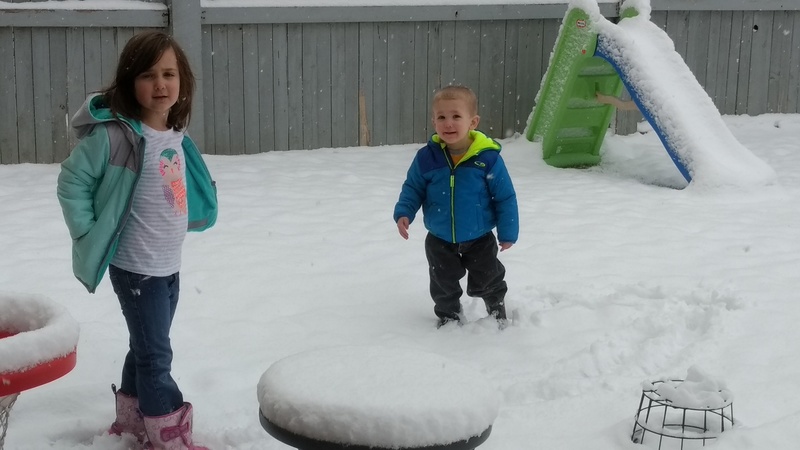 We are in the snow. Lois made a movie of us, and it is on Facebook.