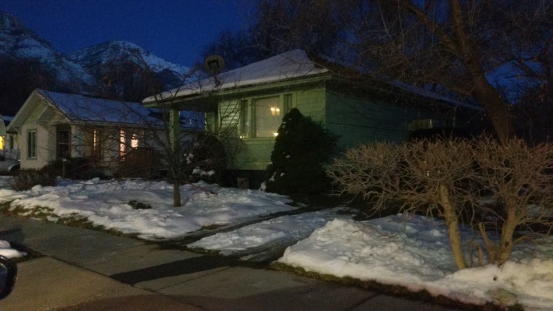 The house that Don and Lois lived in after being married 9 months. It is still painted green, which makes us believe it is still owned by the same family. 618 E 500 N.