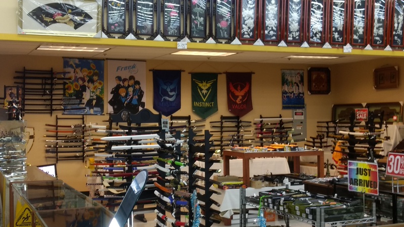 We went into an Asian store. This is the sword section.