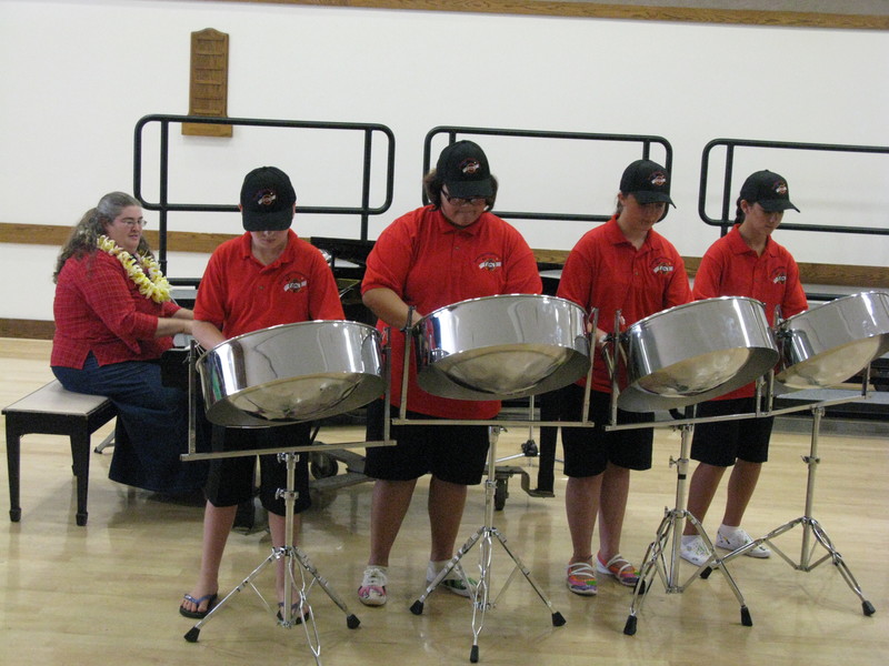 Jennifer Duerden, and the steel drum performers.