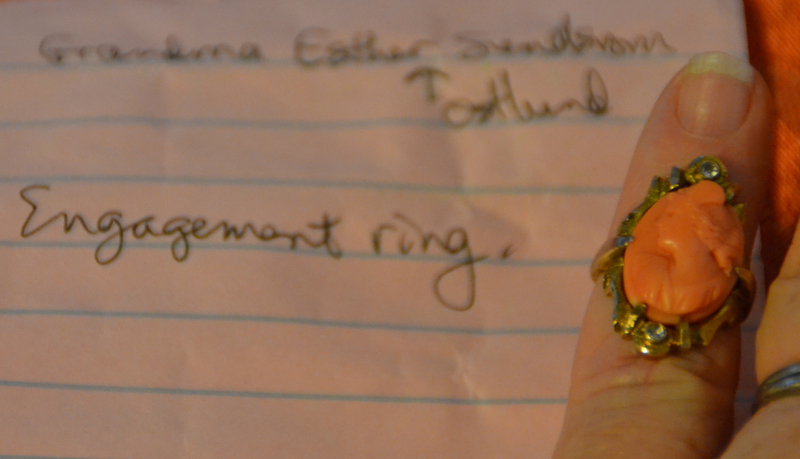 Olaf Conrad Sundstrom,who went by Conrad, gave Esther Elvira Ostlund this cameo ring when they got engaged.