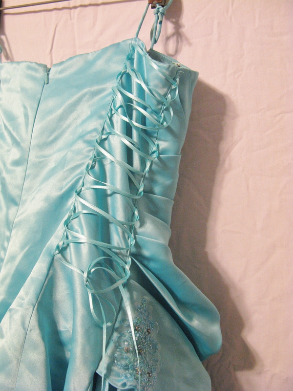 I had to open the seams and insert the lace. I think it turned out quite nice.