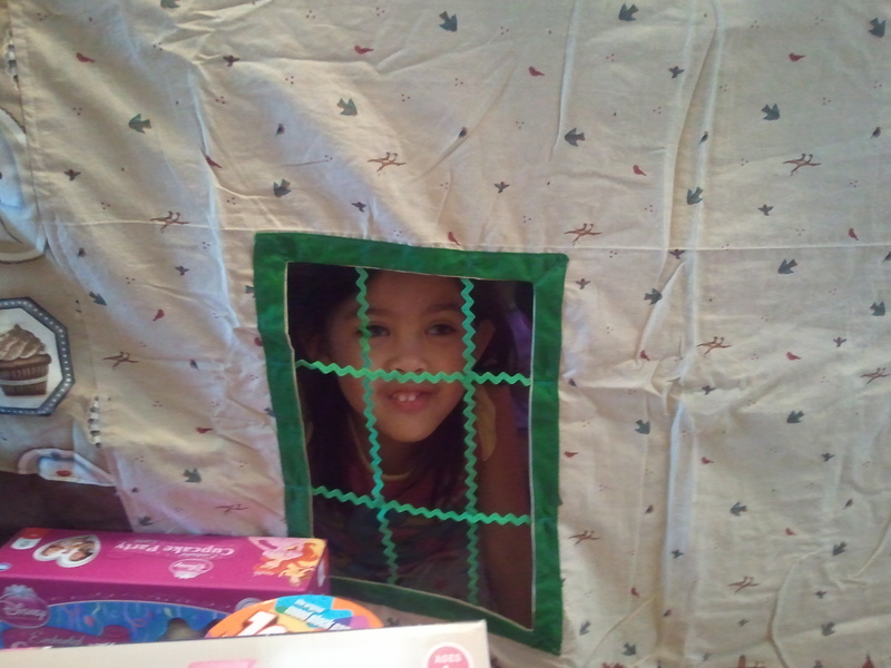 Eva looking out the window.