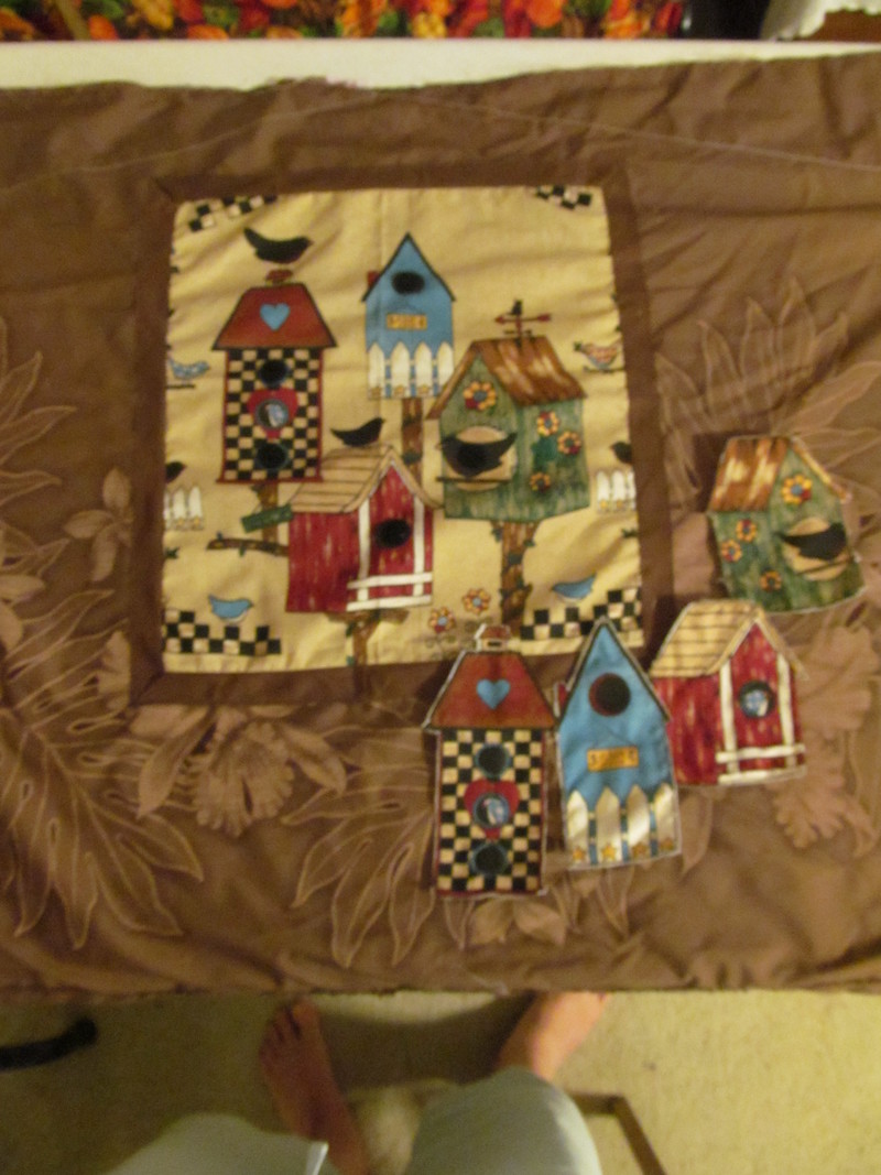 Inside Back Window looking out at Birdhouses. Appliques not on window.