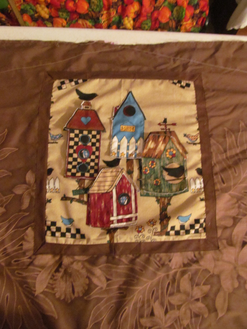 The back window with the appliques on.