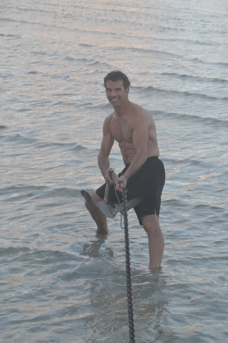 Shaun retrieves the anchor